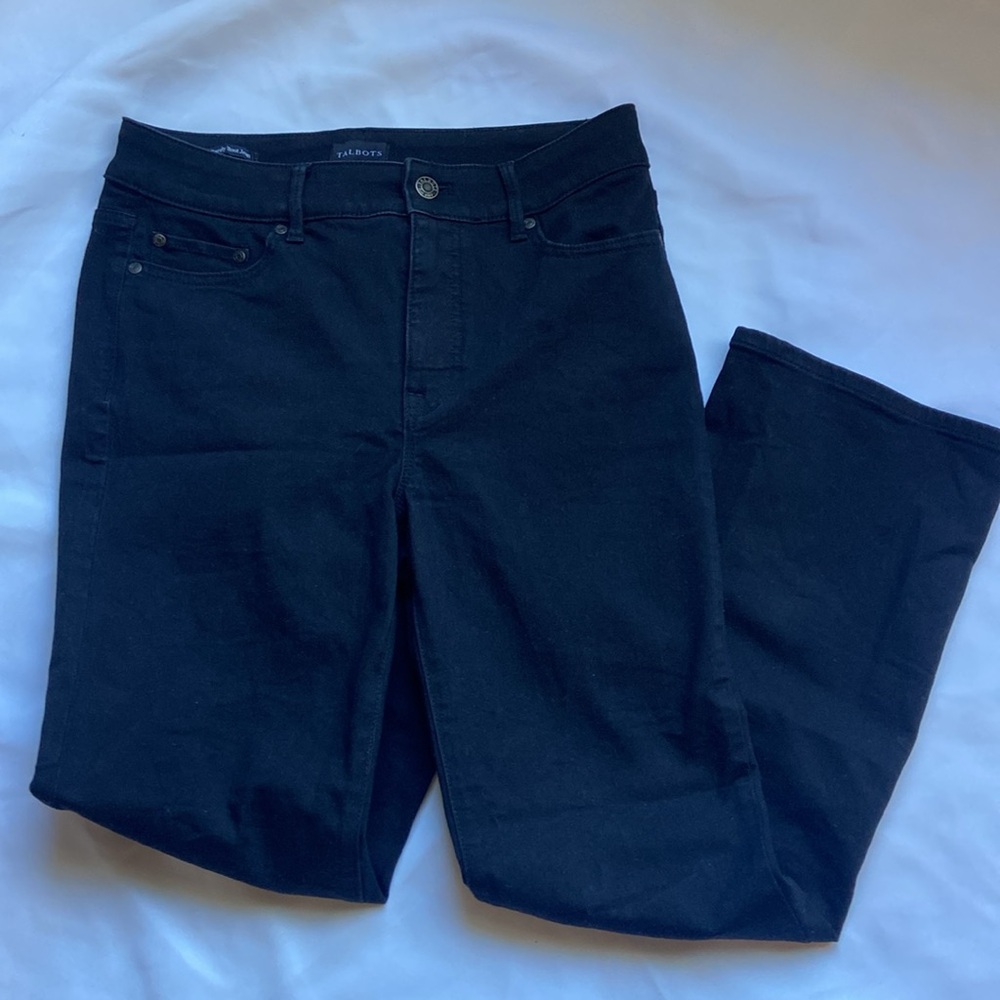 Talbots Black High Rise Barely Boot Jean 8P (8 Petite)